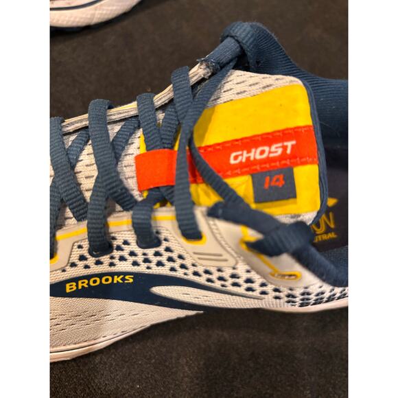 Brooks ghost 14 men’s running shoes gray blue red yellow 1103691D029 - Picture 5 of 7